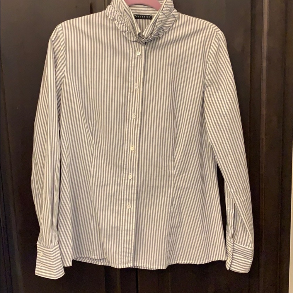 Peserico Grey and White Blouse